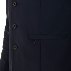 Wettkampfjacke Herren mit kontrastierend gesticktem Logo Equestro Marineblazer Marineblau