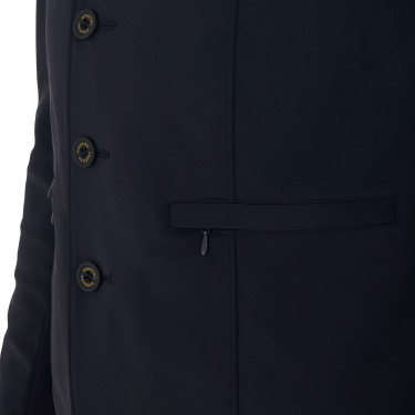Wettkampfjacke Herren mit kontrastierend gesticktem Logo Equestro Marineblazer Marineblau