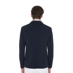Wettkampfjacke Herren mit kontrastierend gesticktem Logo Equestro Marineblazer Marineblau