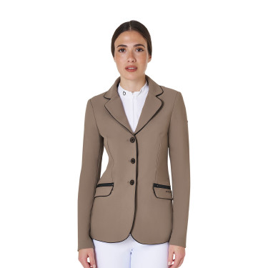 Wettkampfjacke Damen aus technischem Stretchstoff Equestro Walnuss Braun Wettkampfjacke Damen aus technischem Stretchstoff Equestro Walnuss Braun