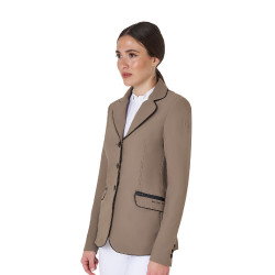 Wettkampfjacke Damen aus technischem Stretchstoff Equestro Walnuss Braun Wettkampfjacke Damen aus technischem Stretchstoff Equestro Walnuss Braun
