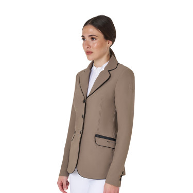 Wettkampfjacke Damen aus technischem Stretchstoff Equestro Walnuss Braun Wettkampfjacke Damen aus technischem Stretchstoff Equestro Walnuss Braun