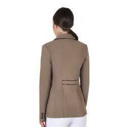 Wettkampfjacke Damen aus technischem Stretchstoff Equestro Walnuss Braun Wettkampfjacke Damen aus technischem Stretchstoff Equestro Walnuss Braun