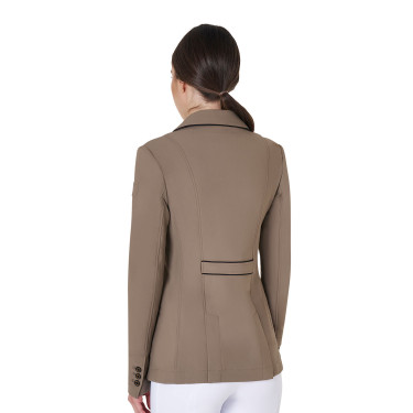 Wettkampfjacke Damen aus technischem Stretchstoff Equestro Walnuss Braun Wettkampfjacke Damen aus technischem Stretchstoff Equestro Walnuss Braun
