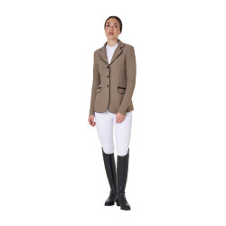 Wettkampfjacke Damen aus technischem Stretchstoff Equestro Walnuss Braun Wettkampfjacke Damen aus technischem Stretchstoff Equestro Walnuss Braun