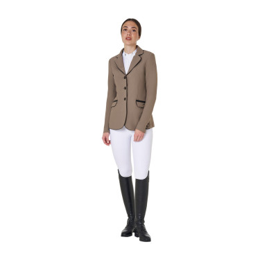 Wettkampfjacke Damen aus technischem Stretchstoff Equestro Walnuss Braun Wettkampfjacke Damen aus technischem Stretchstoff Equestro Walnuss Braun
