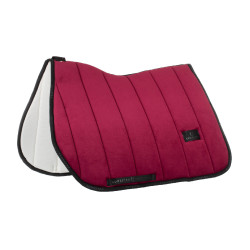 Spring-Satteldecke aus Samt und technischem Stoff Equestro Wein / Schwarz Rot