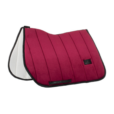 Spring-Satteldecke aus Samt und technischem Stoff Equestro Wein / Schwarz Rot