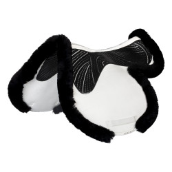 Sprungunterlage Numnah mit Gel-Grip auf beiden Seiten und kompletter Schafwollumrandung Acavallo Weiß / Schwarz Weiß Sprungunterlage Numnah mit Gel-Grip auf beiden Seiten und kompletter Schafwollumrandung Acavallo Weiß / Schwarz Weiß