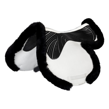 Sprungunterlage Numnah mit Gel-Grip auf beiden Seiten und kompletter Schafwollumrandung Acavallo Weiß / Schwarz Weiß Sprungunterlage Numnah mit Gel-Grip auf beiden Seiten und kompletter Schafwollumrandung Acavallo Weiß / Schwarz Weiß