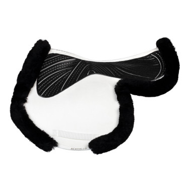 Sprungunterlage Numnah mit Gel-Grip auf beiden Seiten und kompletter Schafwollumrandung Acavallo Weiß / Schwarz Weiß Sprungunterlage Numnah mit Gel-Grip auf beiden Seiten und kompletter Schafwollumrandung Acavallo Weiß / Schwarz Weiß