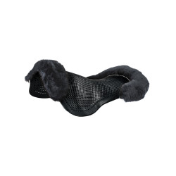 Gel-Stoßdämpfer Pony mit Ausschnitt und Lammfellrand Classic Acavallo Schwarz / Grau