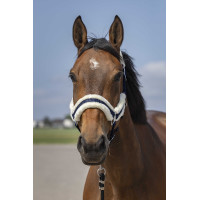Halfter Equithème Nylon Lammfell Bordeaux / Weiß