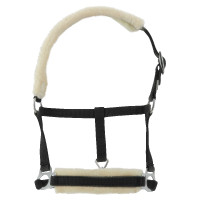 Fohlenhalfter Riding World synthetisches Lammfell Schwarz