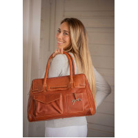 Handtasche Pénélope Maëlys Großes Modell Cognac Braun