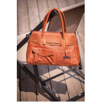 Handtasche Pénélope Maëlys Großes Modell Cognac Braun