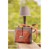 Pénélope Pablito Tasche großes Modell Zickzackmuster / Cognac Braun