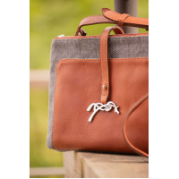 Pénélope Pablito Tasche großes Modell Zickzackmuster / Cognac Braun