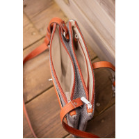 Pénélope Pablito Tasche großes Modell Zickzackmuster / Cognac Braun