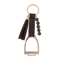 HV Polo Rubia Steigbügel-Schlüsselanhänger Holz Beige
