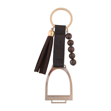HV Polo Rubia Steigbügel-Schlüsselanhänger Holz Beige