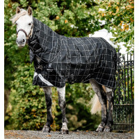 Horseware Rhino Turnout Pony Bundle mit 0 g und 200 g Liner Schwarz karierte Kacheln / schwarz & weiß