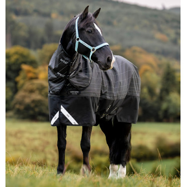 Pferdedecke Horseware Amigo 1200D FieldSafe Reflectech Plus Turnout 250 g Schwarz / reflektierendes Schwarz