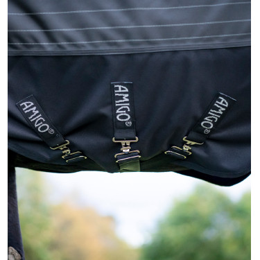 Pferdedecke Horseware Amigo 1200D FieldSafe Reflectech Plus Turnout 250 g Schwarz / reflektierendes Schwarz Pferdedecke Horseware Amigo 1200D FieldSafe Reflectech Plus Turnout 250 g Schwarz / reflektierendes Schwarz