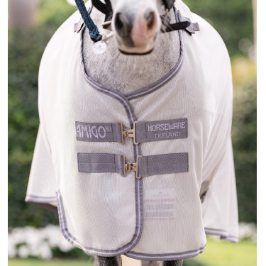 Fliegendecke für Ponys Amigo Bug Rug Plus Silber / Titan-Grau / Silber