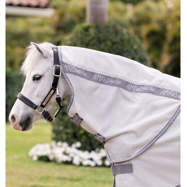 Fliegendecke für Ponys Amigo Bug Rug Plus Silber / Titan-Grau / Silber