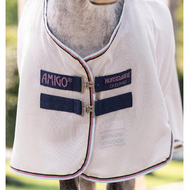 Fliegendecke für Ponys Amigo Bug Rug Plus Silber / Zitrone / Marine / Rosa / Blau