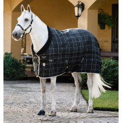 Stalldecke Horseware Rhino Original Vari-Layer 250g Schwarz / weiß-graue Karos
