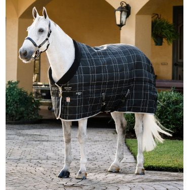Stalldecke Horseware Rhino Original Vari-Layer 250g Schwarz / weiß-graue Karos