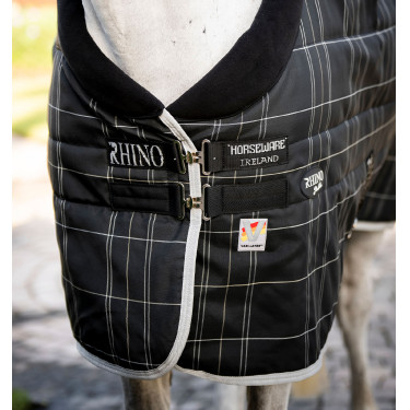 Stalldecke Horseware Rhino Original Vari-Layer 250g Schwarz / weiß-graue Karos