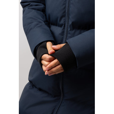 Damen-langer Steppmantel Paloma Horze Heidelbeere Grau