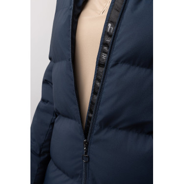 Damen-langer Steppmantel Paloma Horze Heidelbeere Grau