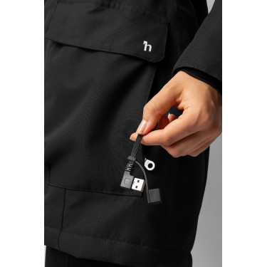 Lange beheizbare Winterjacke Jadine Horze Schwarz