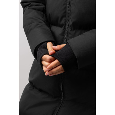 Damen-langer Steppmantel Paloma Horze Schwarz