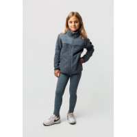 Kinder-Hybrid-Fleecejacke Misha Gewitterwetter Grau