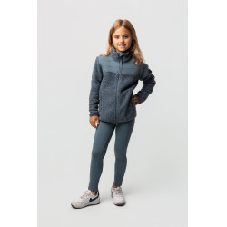 Kinder-Hybrid-Fleecejacke Misha Gewitterwetter Grau
