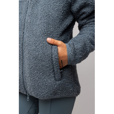 Kinder-Hybrid-Fleecejacke Misha Gewitterwetter Grau