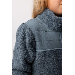 Kinder-Hybrid-Fleecejacke Misha Gewitterwetter Grau