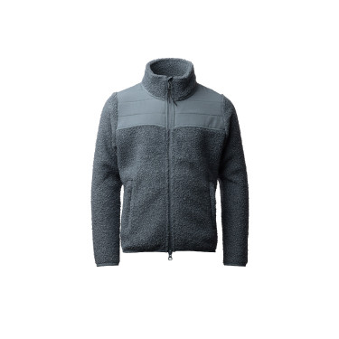 Kinder-Hybrid-Fleecejacke Misha Gewitterwetter Grau