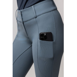 Thermoreithose Horze Grand Prix Pro Damen mit Vollgrip Gewitterwetter Grau