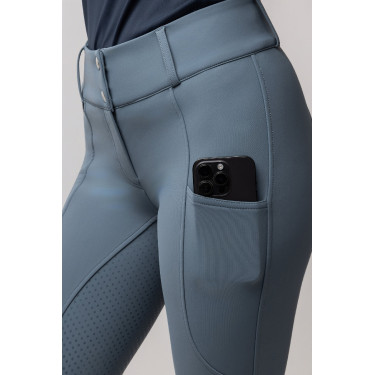 Thermoreithose Horze Grand Prix Pro Damen mit Vollgrip Gewitterwetter Grau