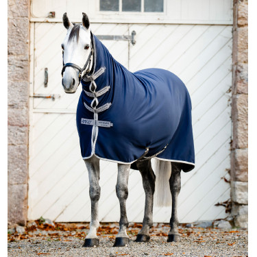Horseware Abschwitzdecke Amigo Jersey, vollständig Marine / Titan Grau / Silber Marineblau
