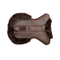Acavallo Gel NS-S Classic-S Sattelpad, flach ausgeschnitten Braun / Natur-Lammfell
