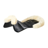 Acavallo Gel NS-S Classic-S Sattelpad, flach ausgeschnitten Schwarz / Natur-Lammfell