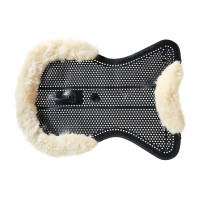 Acavallo Gel NS-S Classic-S Sattelpad, flach ausgeschnitten Schwarz / Natur-Lammfell