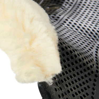 Acavallo Gel NS-S Classic-S Sattelpad, flach ausgeschnitten Schwarz / Natur-Lammfell Acavallo Gel NS-S Classic-S Sattelpad, flach ausgeschnitten Schwarz / Natur-Lammfell